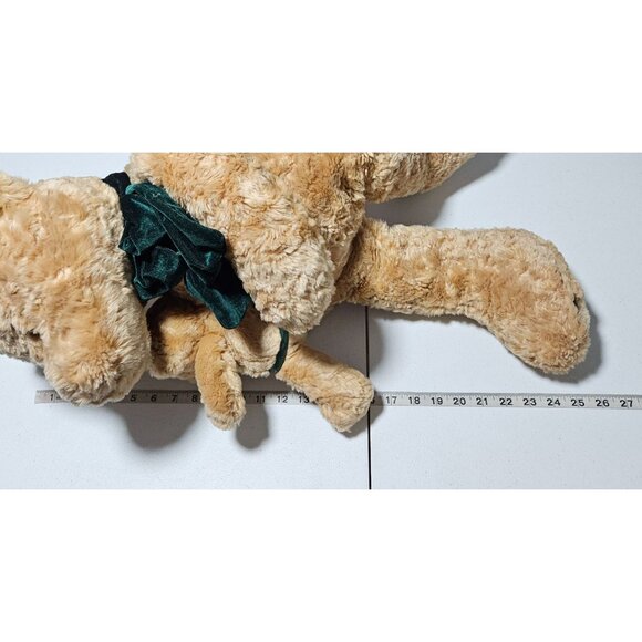 Vintage 2000 Chosun International Teddy Bear with Baby 25 inch Plush Green Bow - Picture 11 of 12